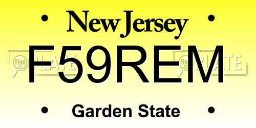F59REM New Jersey License Plate