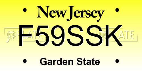 F59SSK New Jersey License Plate