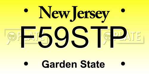 F59STP New Jersey License Plate