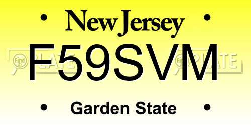 F59SVM New Jersey License Plate