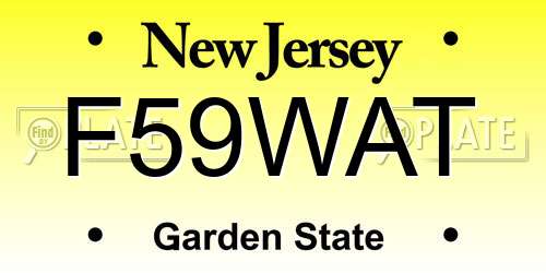 F59WAT New Jersey License Plate