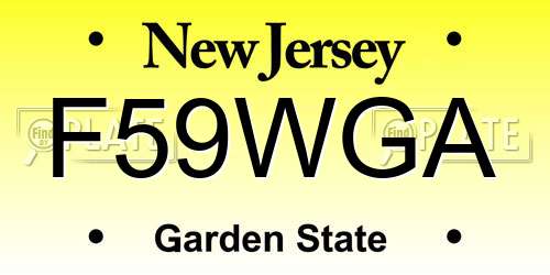 F59WGA New Jersey License Plate