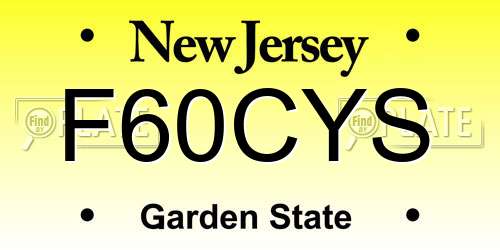 F60CYS New Jersey License Plate