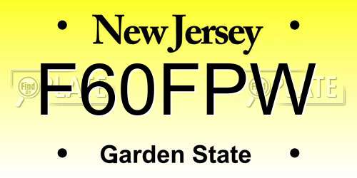 F60FPW New Jersey License Plate