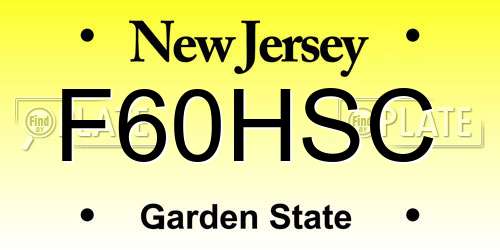 F60HSC New Jersey License Plate