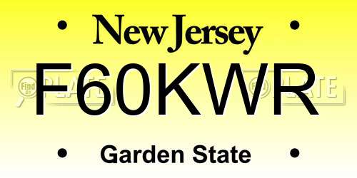 F60KWR New Jersey License Plate