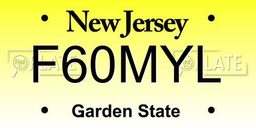 F60MYL New Jersey License Plate