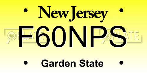 F60NPS New Jersey License Plate