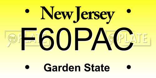 F60PAC New Jersey License Plate