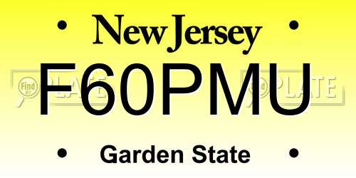 F60PMU New Jersey License Plate