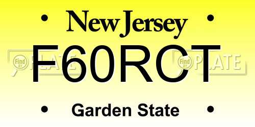 F60RCT New Jersey License Plate
