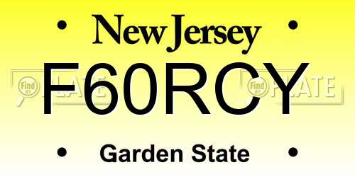 F60RCY New Jersey License Plate