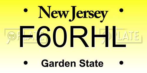 F60RHL New Jersey License Plate