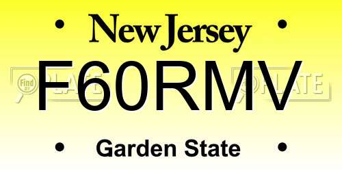 F60RMV New Jersey License Plate