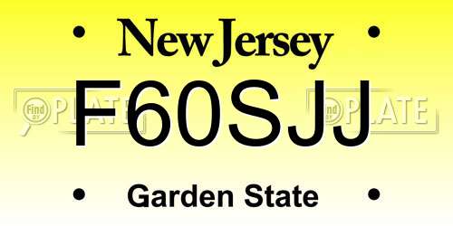 F60SJJ New Jersey License Plate