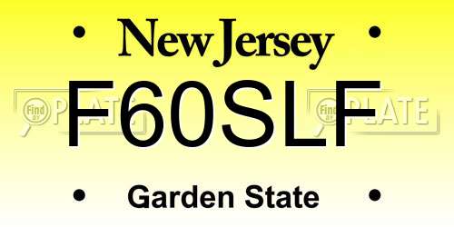 F60SLF New Jersey License Plate