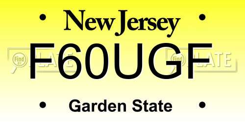 F60UGF New Jersey License Plate