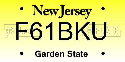 F61BKU New Jersey License Plate