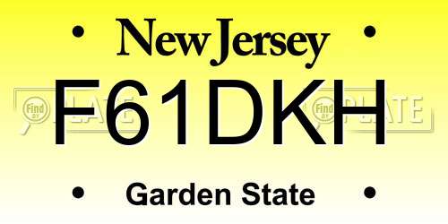 F61DKH New Jersey License Plate