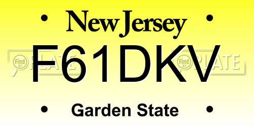 F61DKV New Jersey License Plate