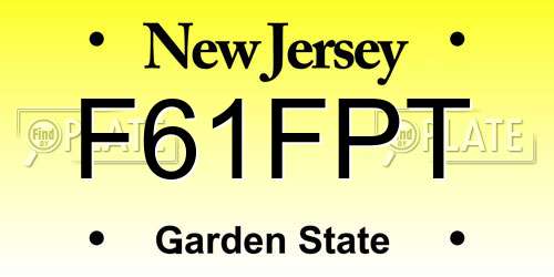 F61FPT New Jersey License Plate