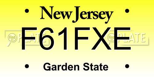 F61FXE New Jersey License Plate