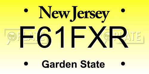 F61FXR New Jersey License Plate
