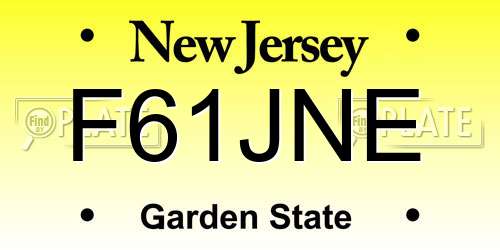 F61JNE New Jersey License Plate