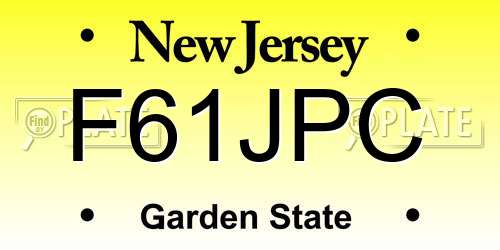 F61JPC New Jersey License Plate