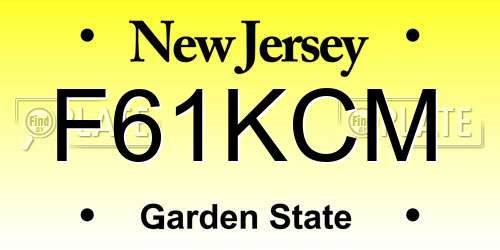 F61KCM New Jersey License Plate