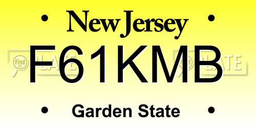 F61KMB New Jersey License Plate