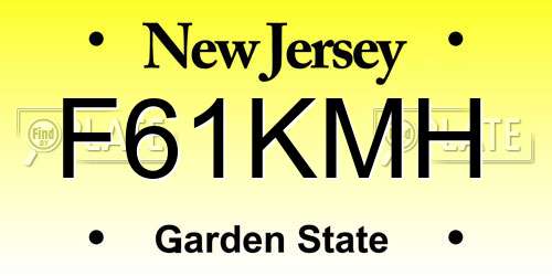 F61KMH New Jersey License Plate