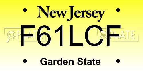 F61LCF New Jersey License Plate