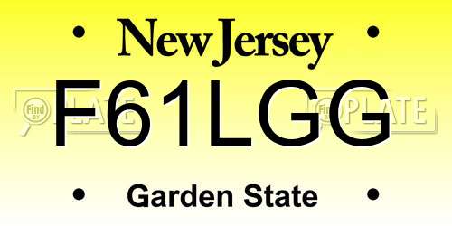 F61LGG New Jersey License Plate