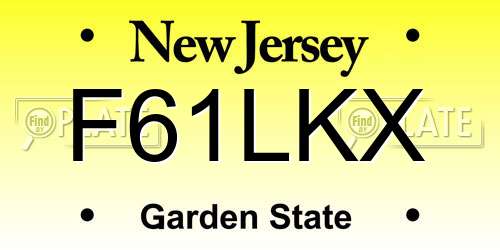 F61LKX New Jersey License Plate