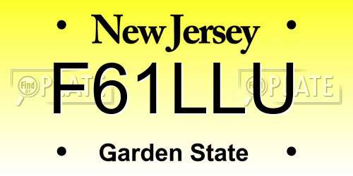 F61LLU New Jersey License Plate