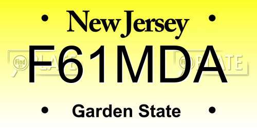 F61MDA New Jersey License Plate