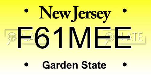 F61MEE New Jersey License Plate