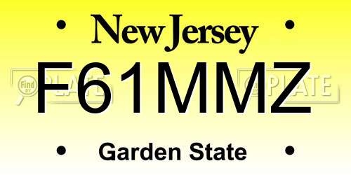 F61MMZ New Jersey License Plate