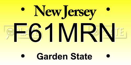 F61MRN New Jersey License Plate