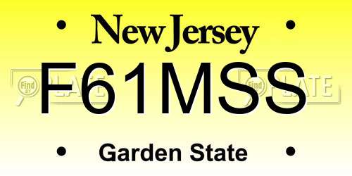 F61MSS New Jersey License Plate