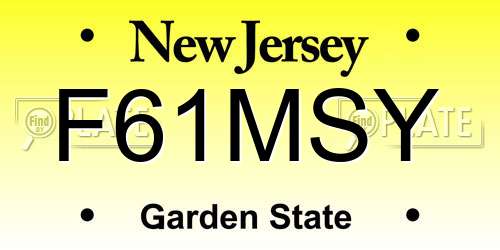 F61MSY New Jersey License Plate