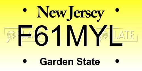 F61MYL New Jersey License Plate
