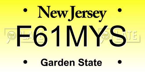 F61MYS New Jersey License Plate