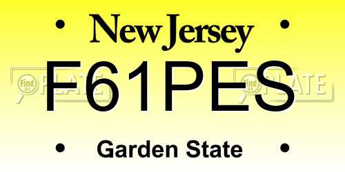 F61PES New Jersey License Plate