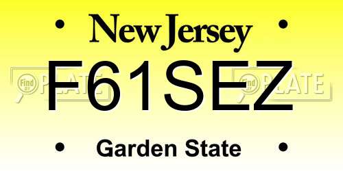 F61SEZ New Jersey License Plate