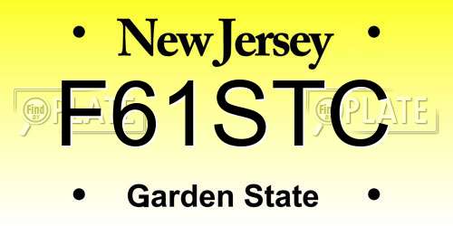F61STC New Jersey License Plate