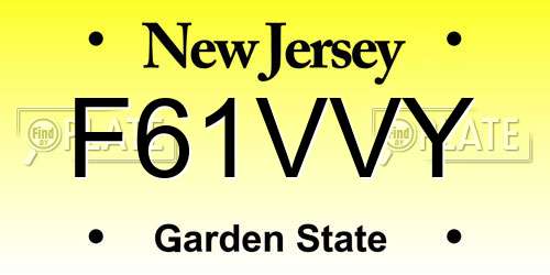 F61VVY New Jersey License Plate