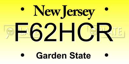 F62HCR New Jersey License Plate