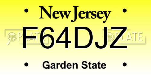 F64DJZ New Jersey License Plate